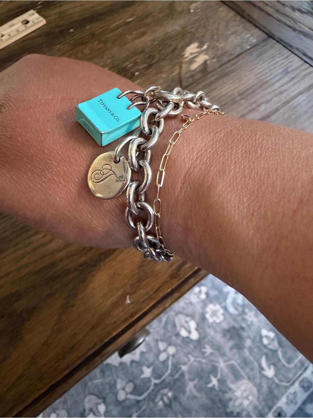 Tiffany & Co. Silver Charm Bracelet with Tiffany Blue Gift Box Charms - Picture 5 of 7
